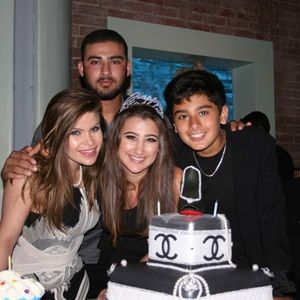 Nude and black dress